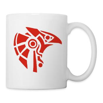 Ägyptischer Gott Horus (rot) - Tasse - Weiß - Rechts