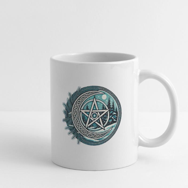 Moonlit Forest Pentagram Mug