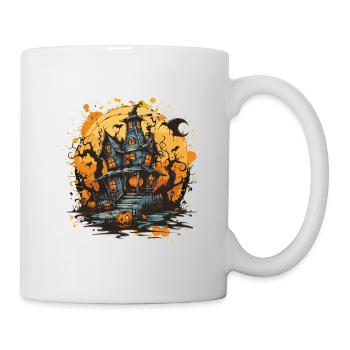 Haunted house in the Halloween moon - Mug - white - Right
