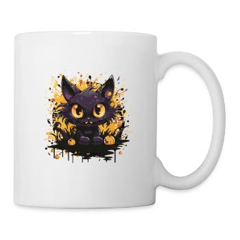 Chat noir avec des citrouilles Halloween - Mug blanc - blanc - Droite