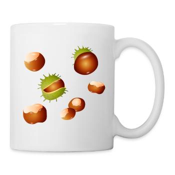 Autumnal chestnuts – nature motif with charm - Mug - white - Right