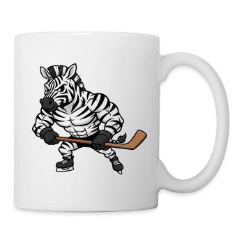 Cooles Zebra Eishockeyspieler Herrchen Hockey Fan - Mug - white - Right