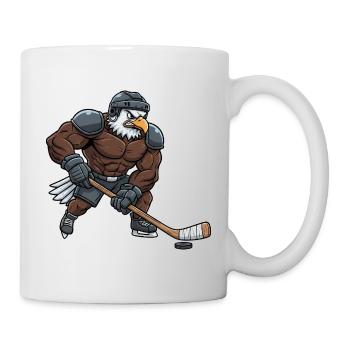 Starker Adler Eishockeyspieler mit Herrchen Cool - Tasse - Weiß - Rechts