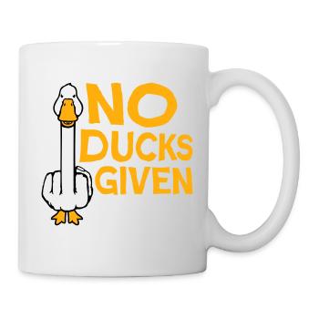Goose No Ducks Given Middle Finger Naughty Duck Cool - Mug - white - Right