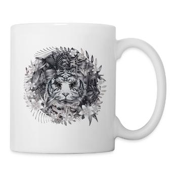 Majestätischer weißer Tiger – Mystischer Dschungel - Tasse - Weiß - Rechts