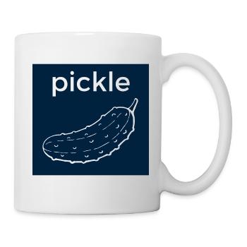 Minimalist Cucumber Pickle on Dark Blue - Mug - white - Right