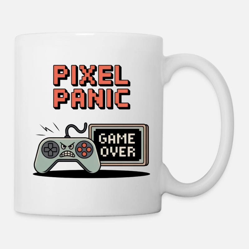Pixel Panic – Game Over Rage Modus - Tasse - Weiß