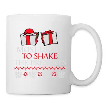 Le plus susceptible de secouer les cadeaux Noël Fun - Mug blanc - blanc - Droite