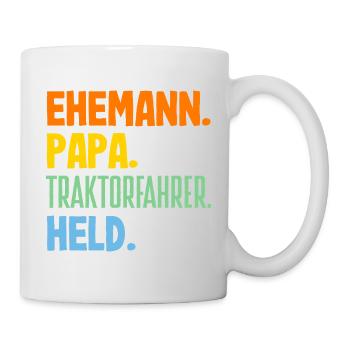 Mari Papa Conducteur de tracteur Héros - Mug blanc - blanc - Droite