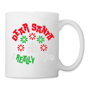 Cher Père Noël, j’ai vraiment essayé l’humour de Noël drôle - Mug blanc - blanc - Droite
