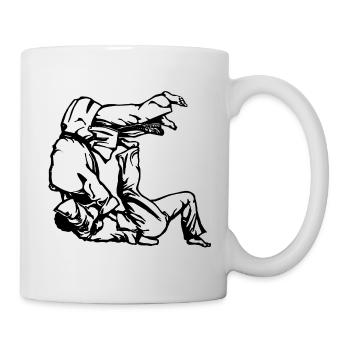 Judo Tomoe Nage Design avec des judokas - Mug blanc - blanc - Droite