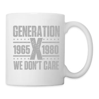 Génération X Nous nous en fichons Citation amusante nostalgie - Mug blanc - blanc - Droite