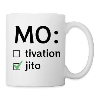 Motivation oder Mojito - Tasse - Weiß - Rechts