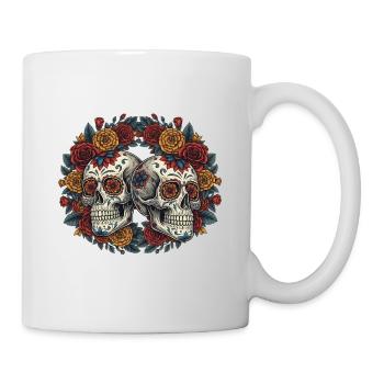 Mignon Sugar Skull Dia de los Muertos Tête de mort - Mug blanc - blanc - Droite