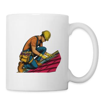 Couvreurs au travail - Mug blanc - blanc - Droite