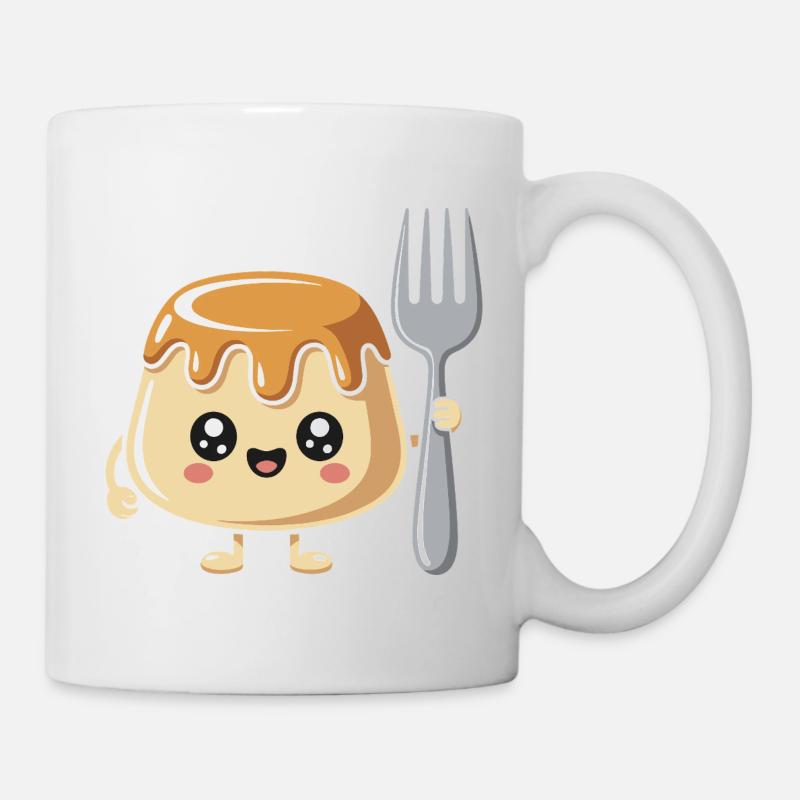 Pudding with fork - Mug - white