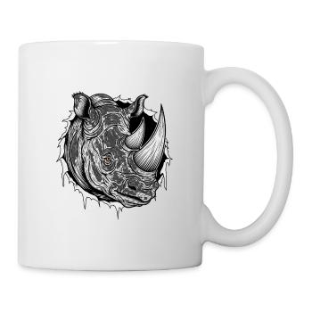 Strong Rhino in the Crack - Gothic Rhino Gift - Mug - white - Right