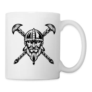 Visage de guerrier viking barbu  - Mug blanc - blanc - Droite
