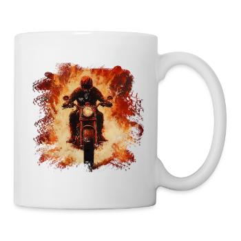 Flammensturm Motorradfahrer - Tasse - Weiß - Rechts