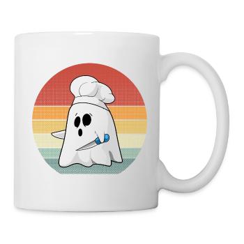 Costume de chef fantôme rétro pour un plaisir effrayant d’Halloween - Mug blanc - blanc - Droite