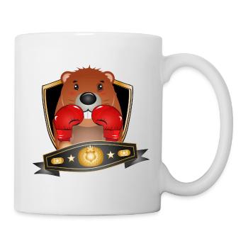 Boxing Beaver – Funny Boxer Motif - Mug - white - Right