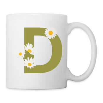 Letter d Green Daisies - Mug - white - Right