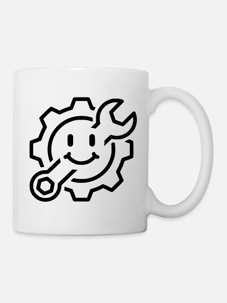 Mechaniker mit einem Lächeln | Reparatur - Tasse - Weiß