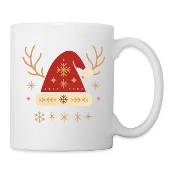 Nordic Weihnachten Nikolausmütze mit Geweih - Tasse - Weiß - Rechts