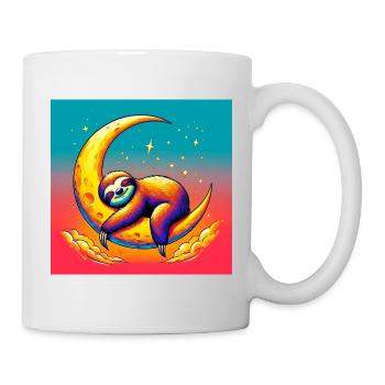 La paresse dort sur la Lune - Mug blanc - blanc - Droite