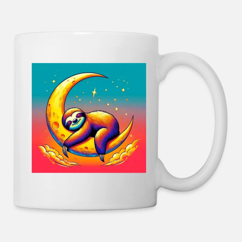 La paresse dort sur la Lune - Mug blanc - blanc