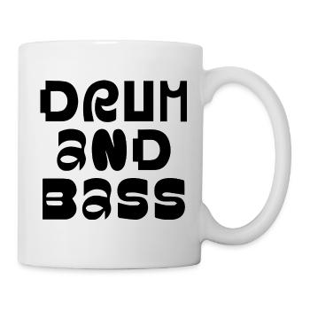 Drum and Bass ausgefallenes Logo-Design - Tasse - Weiß - Rechts