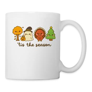 Cozy Season Freunde, Weihnachten Kawaii - Tasse - Weiß - Rechts