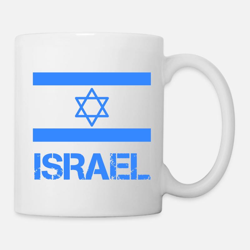 Flagge Israels mit Davidstern - Tasse - Weiß