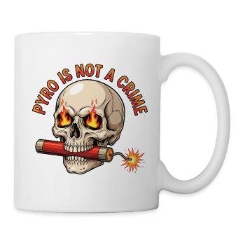 Flaming skull with fuse Pyro New Year's Eve - Mug - white - Right
