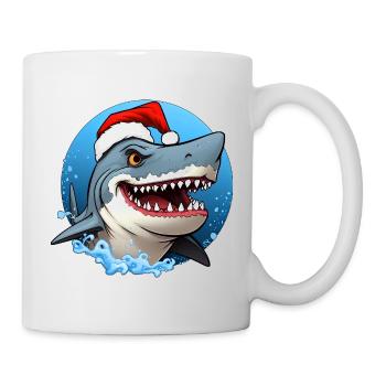 Weihnachtsmann Hai - Tasse - Weiß - Rechts