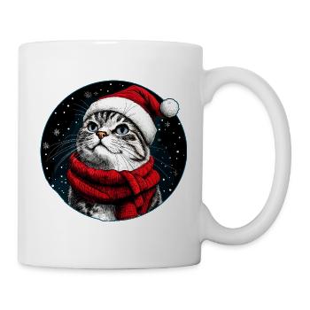 Chats Noël / Père Noël Chat - Mug blanc - blanc - Droite