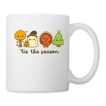 Es ist die Jahreszeit Cute Holiday Crew, Weihnachten - Tasse - Weiß - Rechts
