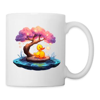 Duck on rosy tree island - Mug - white - Right