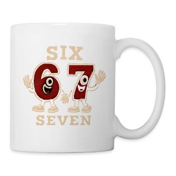 6 7 Sechs Sieben Meme – Aura Points Kids Gaming - Tasse - Weiß - Rechts