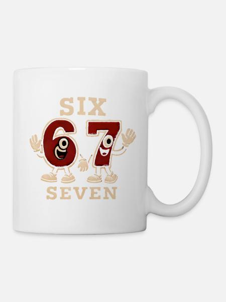 6 7 Sechs Sieben Meme – Aura Points Kids Gaming - Tasse - Weiß
