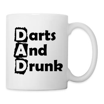 Fléchettes, fléchettes et PAPA ivre - Mug blanc - blanc - Droite