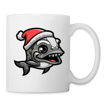 Noël de poisson piranha - Mug blanc - blanc - Droite