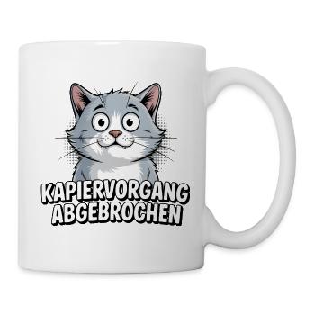 Kapiervorgang abgebrochen – Katze Comic - Tasse - Weiß - Rechts