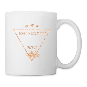 Retro Kopf Modern Herz 90er - Tasse - Weiß - Rechts
