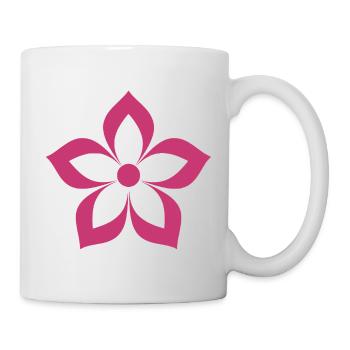 Fleurs magenta, roses - Mug blanc - blanc - Droite