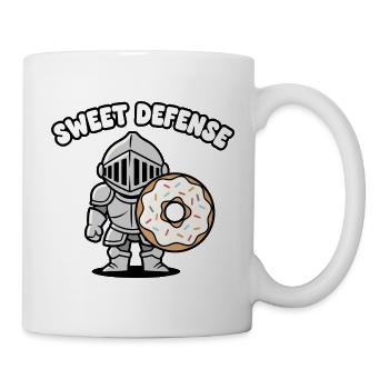 Ritter mit Donut - Tasse - Weiß - Rechts