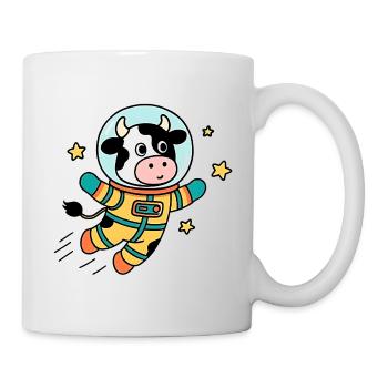 Kuh-Astronaut im All - Tasse - Weiß - Rechts