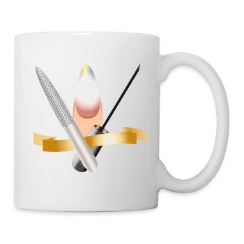 Set de manucure avec lime et illustration au pinceau - Mug blanc - blanc - Droite