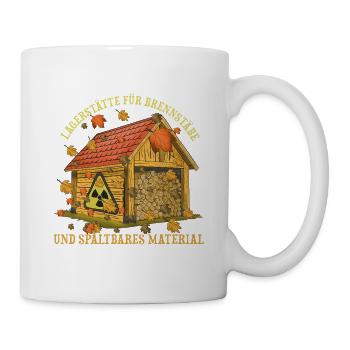 Autumn Fuel Storage Wooden House - Mug - white - Right