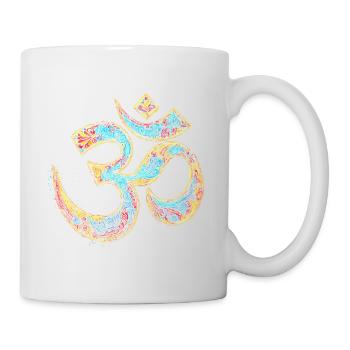Symbole Om – Design artistique spirituel coloré - Mug blanc - blanc - Droite